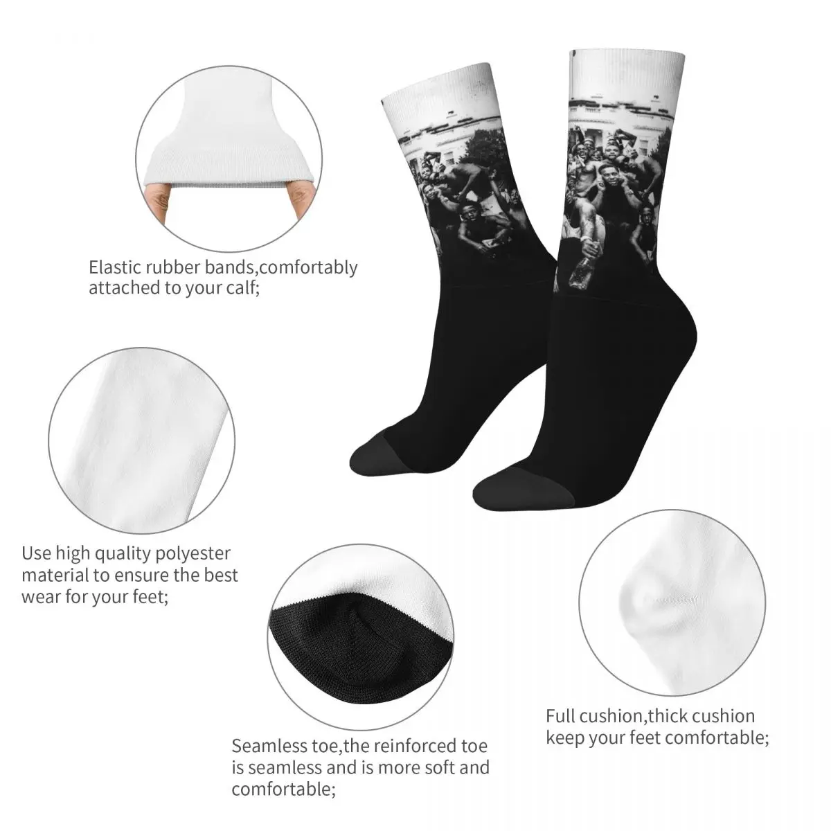 Autumn Winter Retro Men's Women's To Pimp A Butterfly Of Kendrick Lamar Socks Non-slip Football Socks