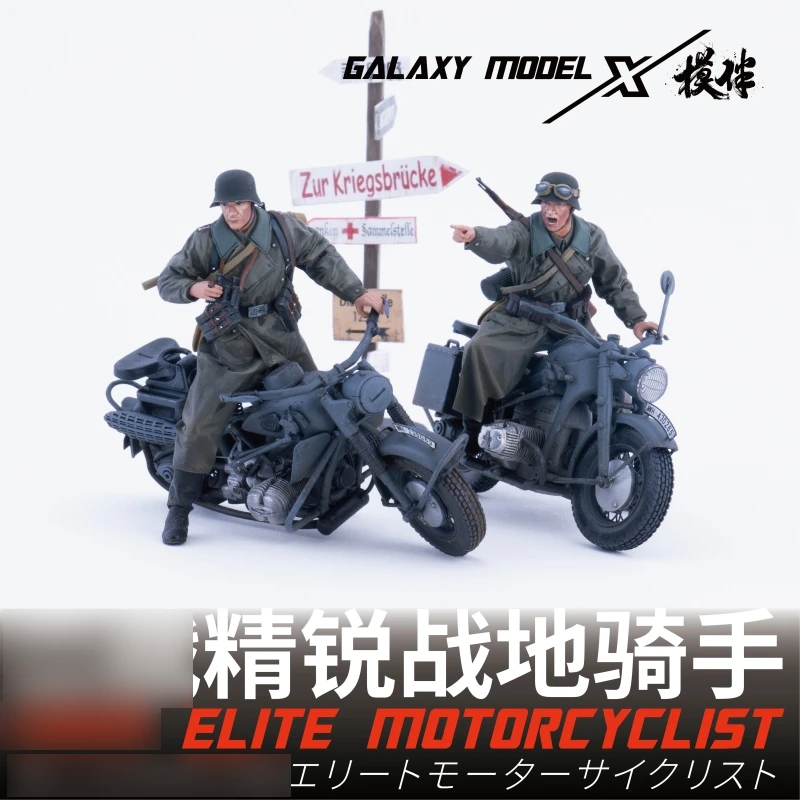 

Galaxy F35001-004 1/35 WWⅡ Elite Motorcyclist 1 Unit 3D Print Resin Figures for Military Model Scene Building Hobby DIY
