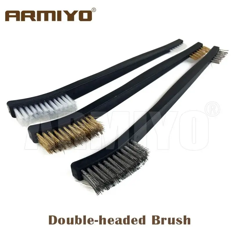 Armiyo Double-headed Wire / Nylon Brush Gun Barrel Cleaning Kit Pistol Cleaner Tool Shooting Paintball Accessories 3pcs/Set