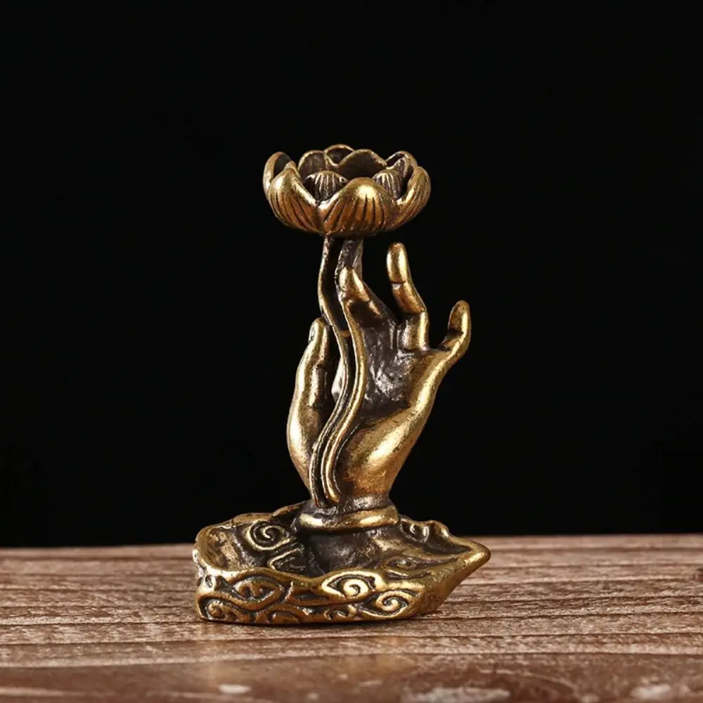 Handmade Buddha's Hand Incense Holder Buddha's Hand Portable lotus Backflow Incense Insert Delicate Reverse Flow Incense Tray