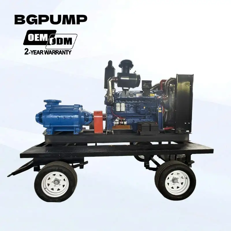 4 6 8 10 Inch High Pressure Mobile Diesel Engine Water Pump for Agriculture Irrigation Export Market