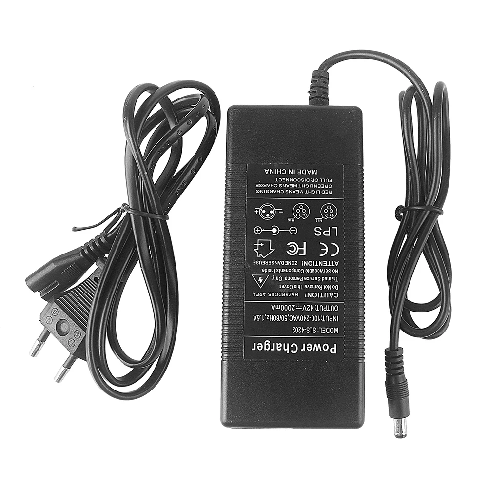 42V EU Electric Bicycle Battery Charger 42V/1.5A Charger With 6 Adapter Cables Electric Lithium Battery E-Bike Battery Charger