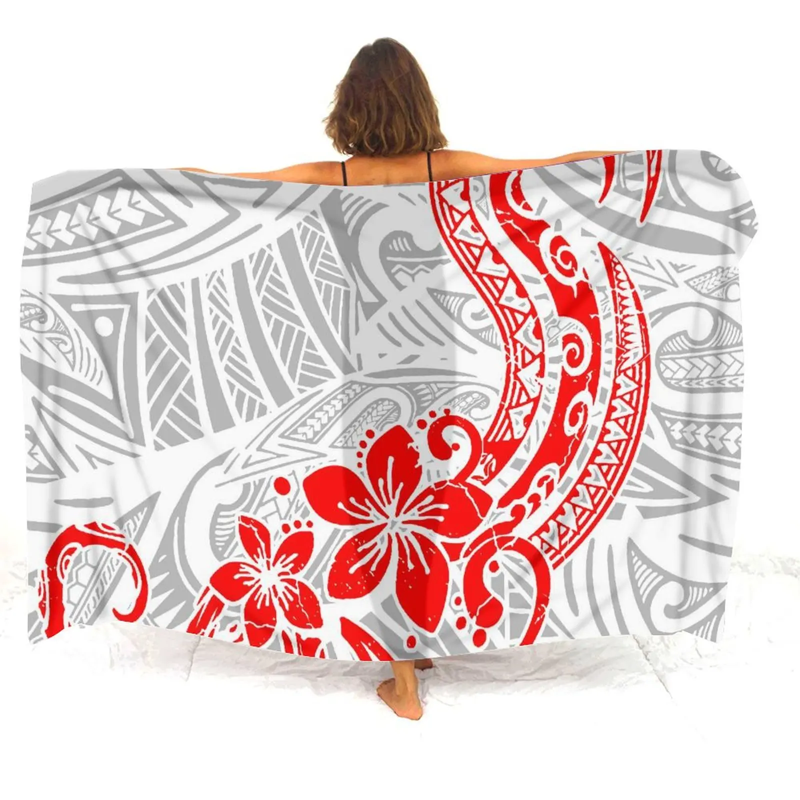 Customized Beach Pareo For Women Sarong Fashionable Polynesian Sunbathing Wrap Beach Bikini Exquisite Sun-Protective Apron