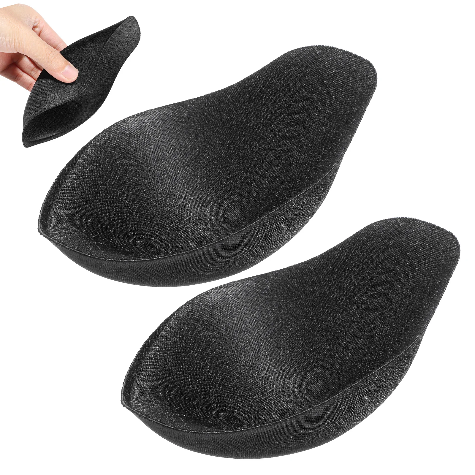 

2Pcs Men Swimwear 3D Enlarge Pouch Pads Black Swimming Trunks Bulge Underwear Pad Confidence Boost Swim Briefs