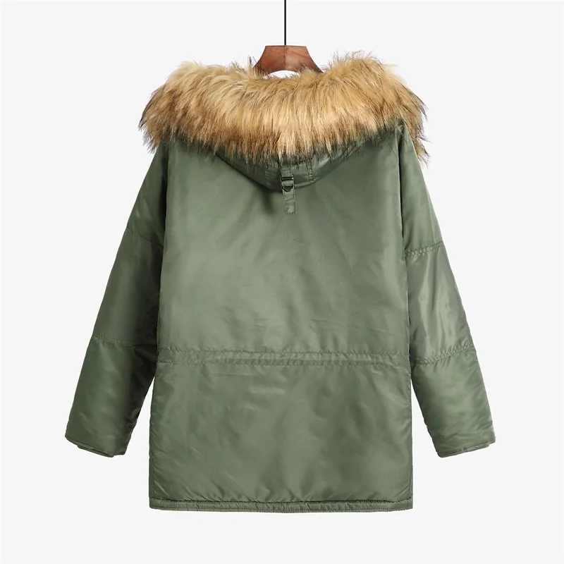 N-3B Winter ALASKA Coat Men Fur Hood Slim Fit Thick Parka Padded Military Jacket for Cold Weather