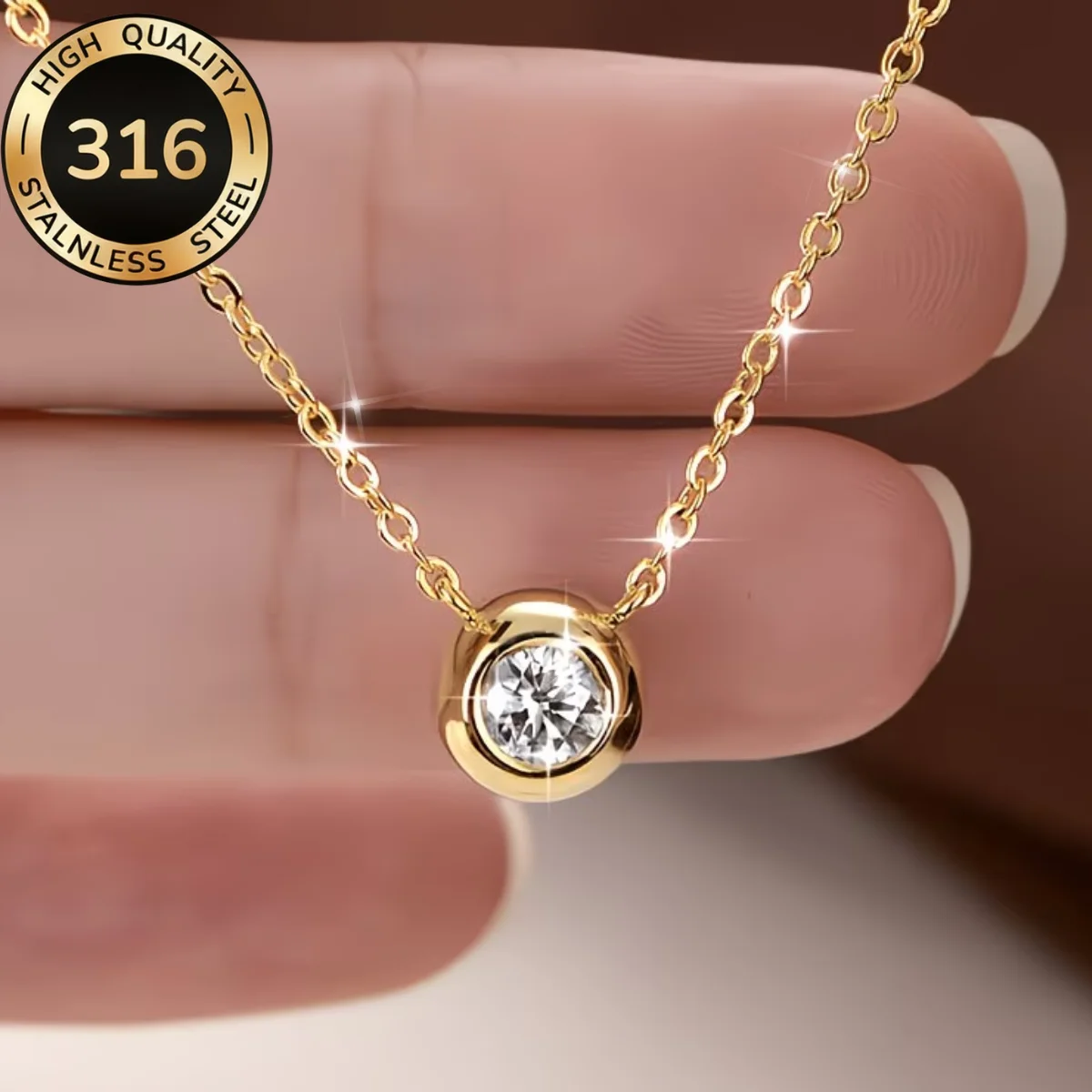 Gold Plated 18K Dainty Minimal - Charm Necklace Dainty 评论和价格