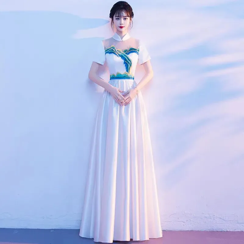 Chic Y2K Costume Women's Long Dress New Summer Fashion Slim High-End Medium-Length Presided Over The Evening Dresses Competition