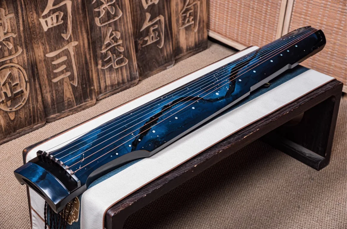 Guqin zither Blue Starry Sky Pattern Chinese string instruments