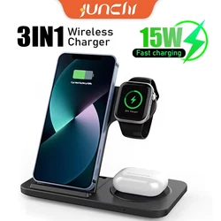 3in1 Fold Wireless Charger Panel for iphone 16 pro max / iPhone 15 iWatch Ultrathin Charging Station Portable Wireless Charger