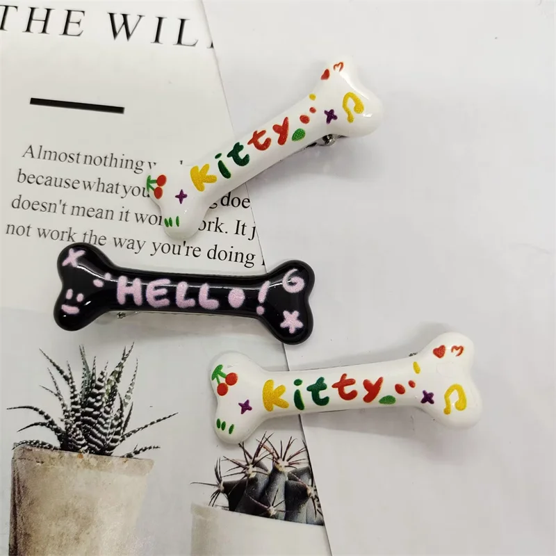 Fashion Bone Shaped Pet Hair Clips Hair Pins Cat Dog Girl Barrettes Pet Hair Accessories Hot Sale Dog Grooming Products