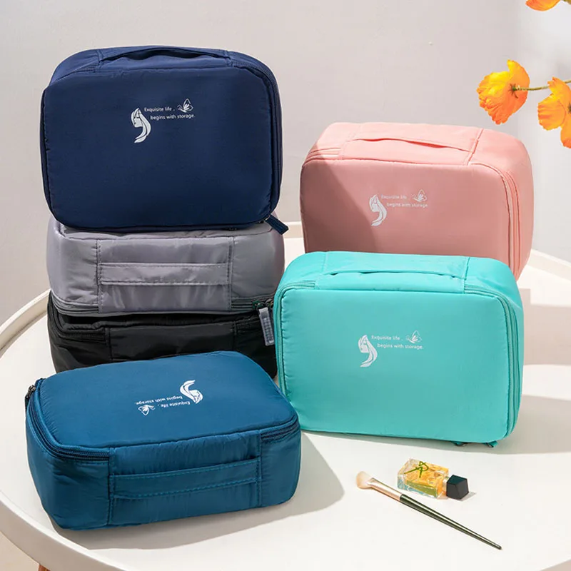 Nowa damska przenośna kosmetyczka podróżna o dużej pojemności, wodoodporna kosmetyczka dla dziewczyn, damska kosmetyczka do prania, organizer