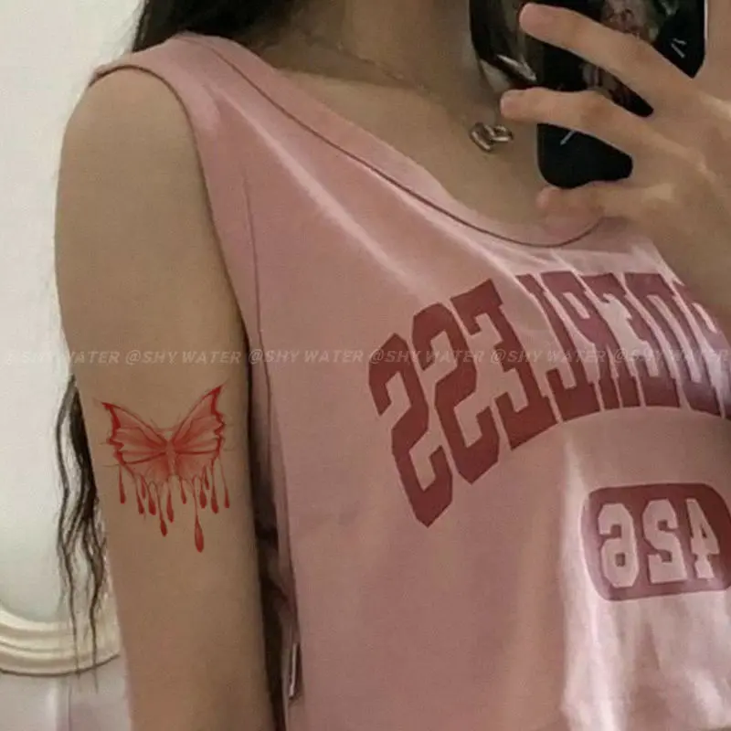 3pcs Dark Sexy Bloody Spirit Wing Tattoo Sticker Wholesale Fake Tattoos for Women Tatoo Art Festival Hotwife Temporary Tattoos