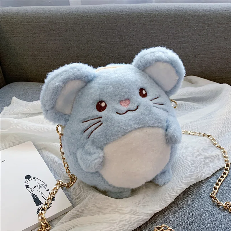 New Cute Girl Bag Plush Cartoon Doll Crossbody Bag Japanese JK Lolita Single Funny Shoulder Phone Bag Kawaii Mini Purse