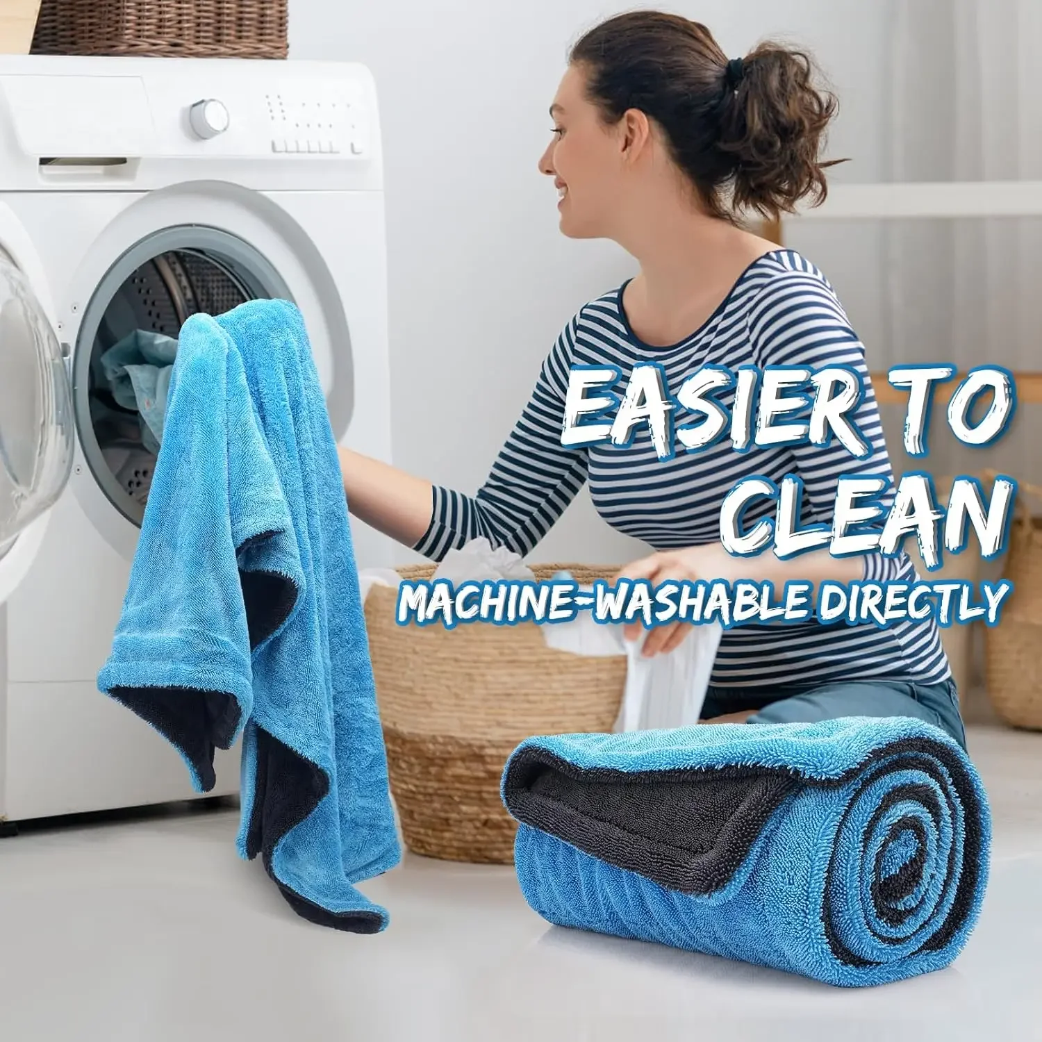 1400GSM Full-Size SUV Truck Drying Towel Double-Sided Microfiber, Twisted Yarn Technology, High Absorbency And Scratch-Resistant