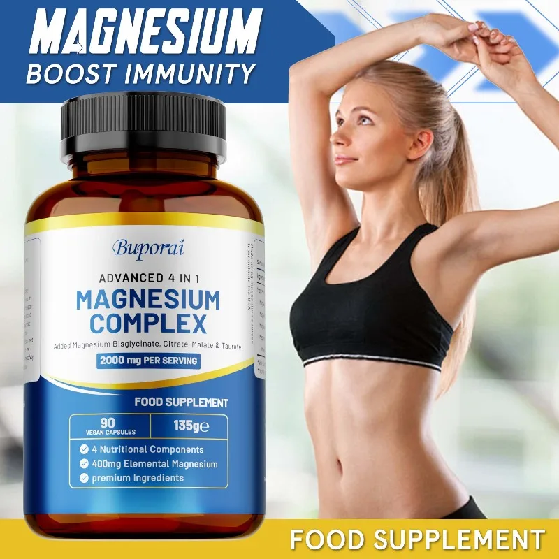 Magnesium Complex - Promote Energy Production, Relax Nerves, Restful Sleep, Supports Bone and Heart Health, Muscle Recovery