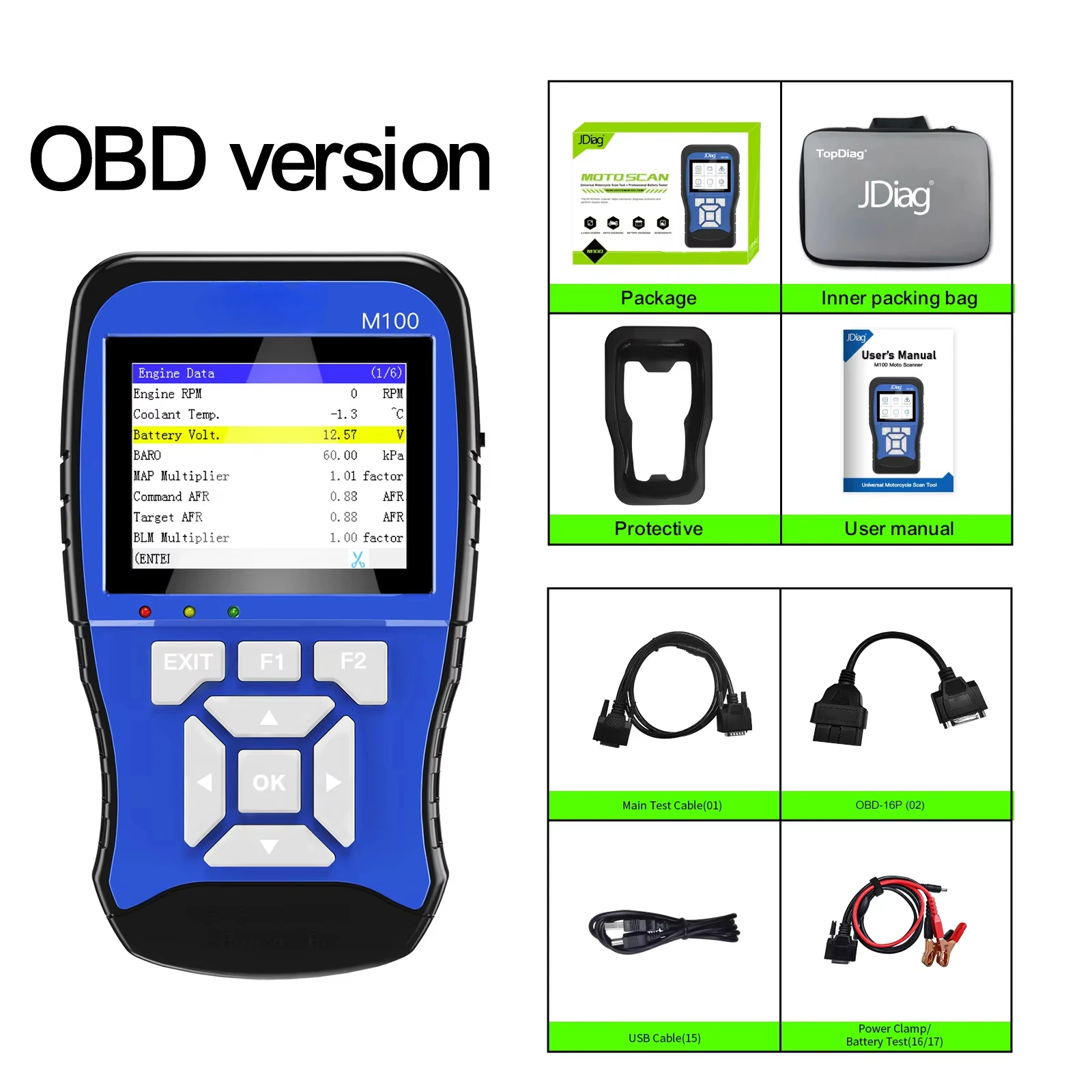 M100 Most Motorcycles Motorcycle Scanner Dual-system Detection Universal Motorcycle Diagnostic Scanner