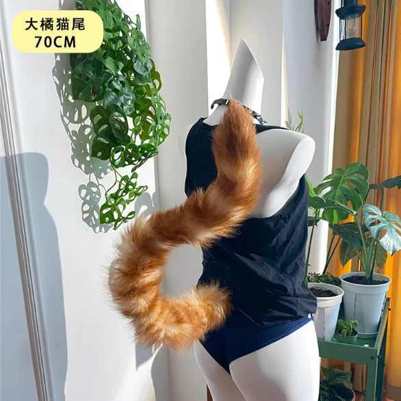 Anti-Gravity Cat Tail Cosplay Prop Adjustable Wearable Cat Tail Accessory Custom Color Versatile Anime Costume Tail for Cos