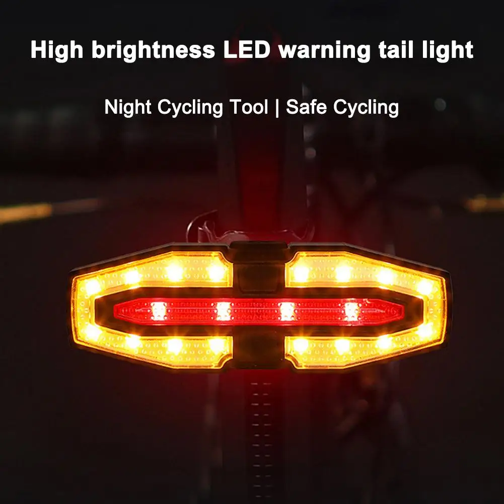 Rechargeable Bike Tail Light With Turn Signals,warning Bike Lights Wireless Remote Control Cycling Back Light For Night Rid E4f3