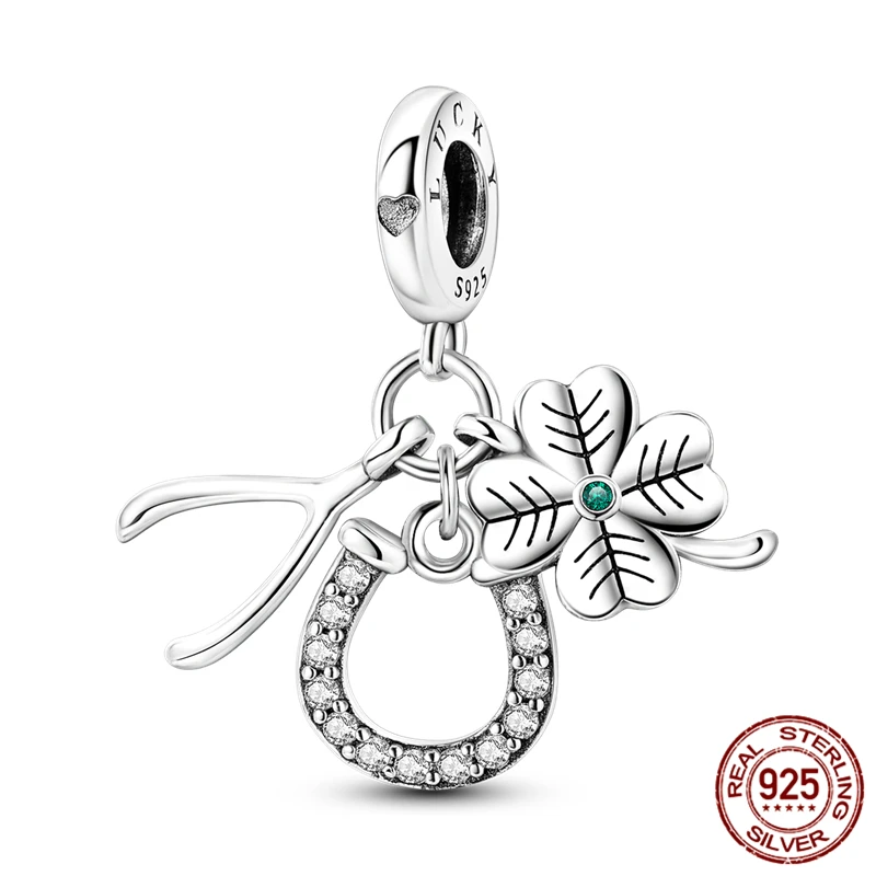 

925 Sterling Silver Flower Bud Pendant Bead, Inlaid with Zircon, Paired with an Original Bracelet, DIY Women's Jewelry Gift