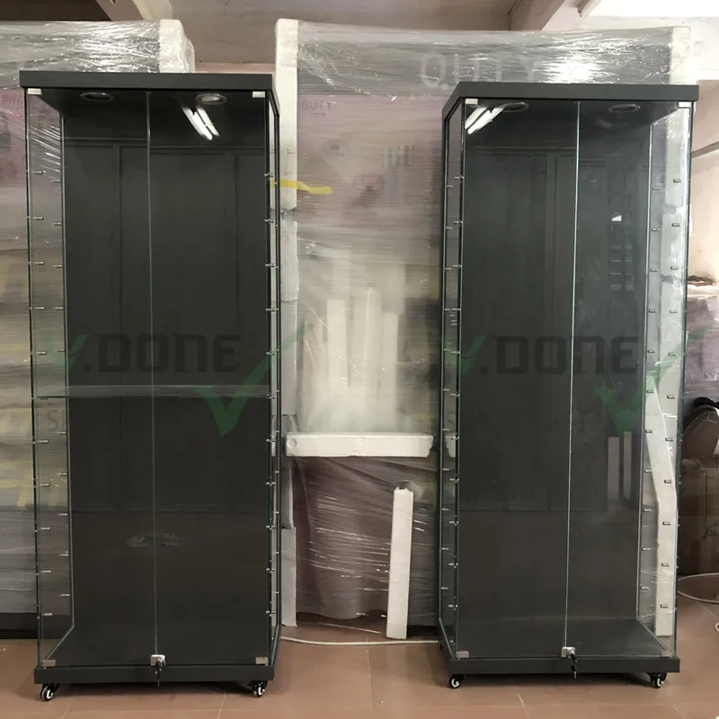 custom.Customizable Floor-Standing Glass and Plywood Lacquer Curio Cabinets Jewelry Vitrine Display Showcase Mobile Shop Display