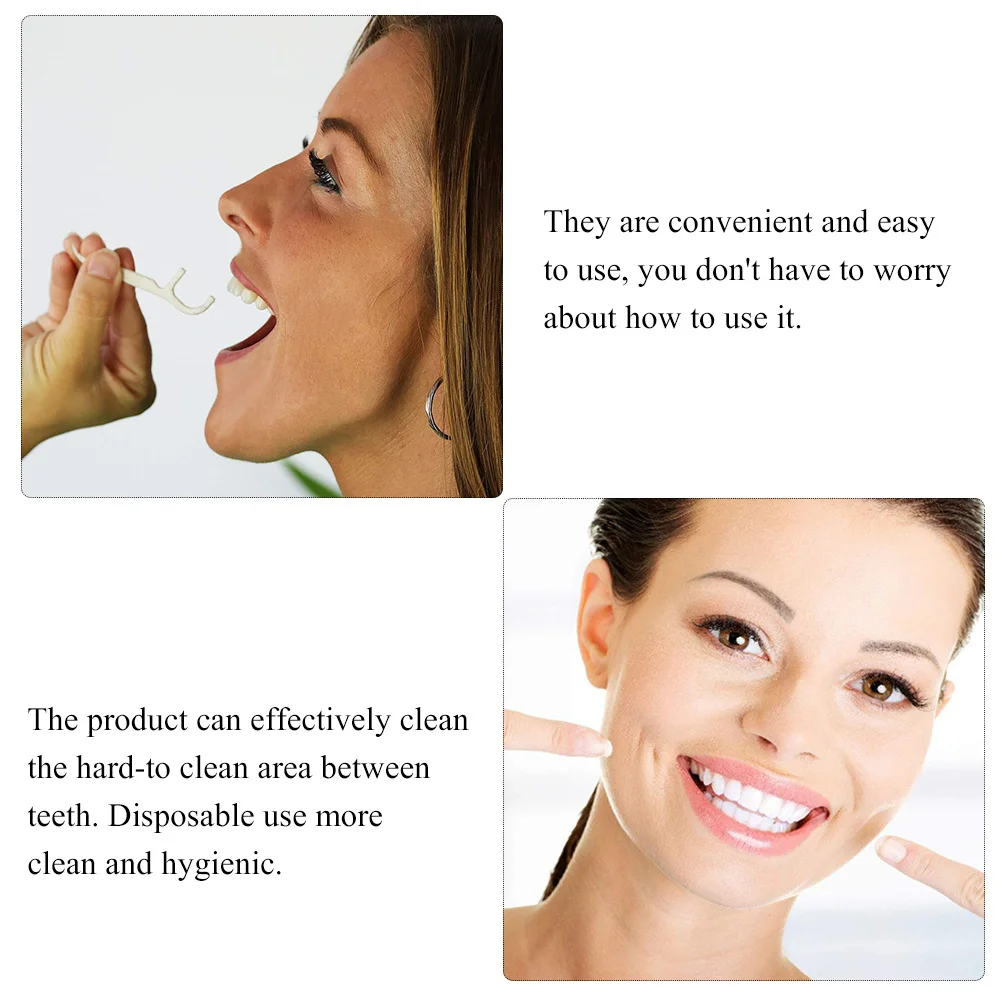 

150Pcs Dental Floss Picks Plastic Premium Durable Teeth Cleaning Tools Easy Food Debris Remover Plastic Floss Sticks