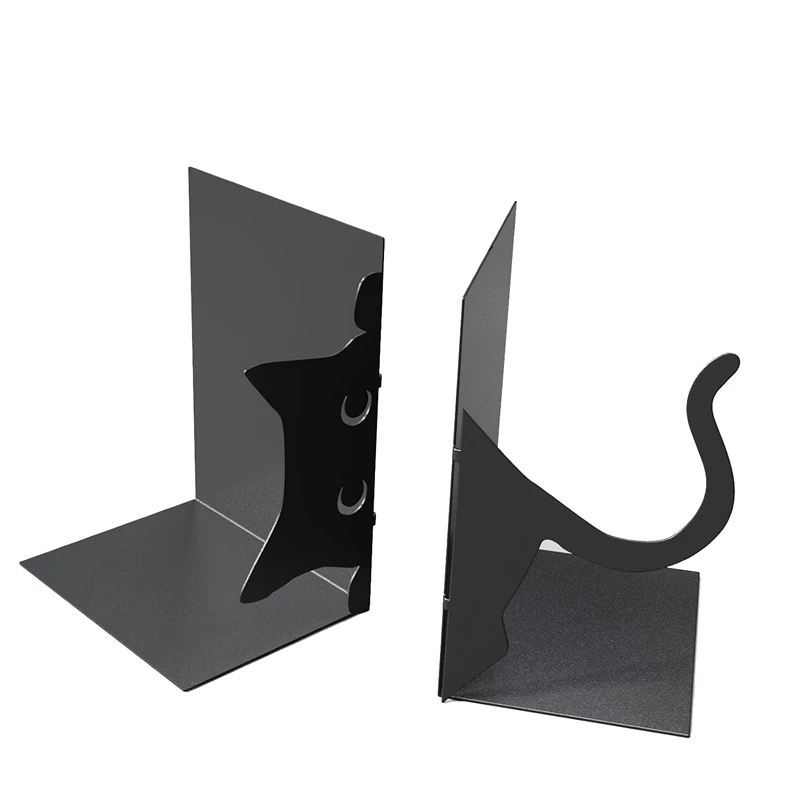 

1 Piece Cute Cat Book Ends,Decorative Book Ends, Black Metal For Shelves,Bookshelf Decorative Objects,Home Desk Bookshelf