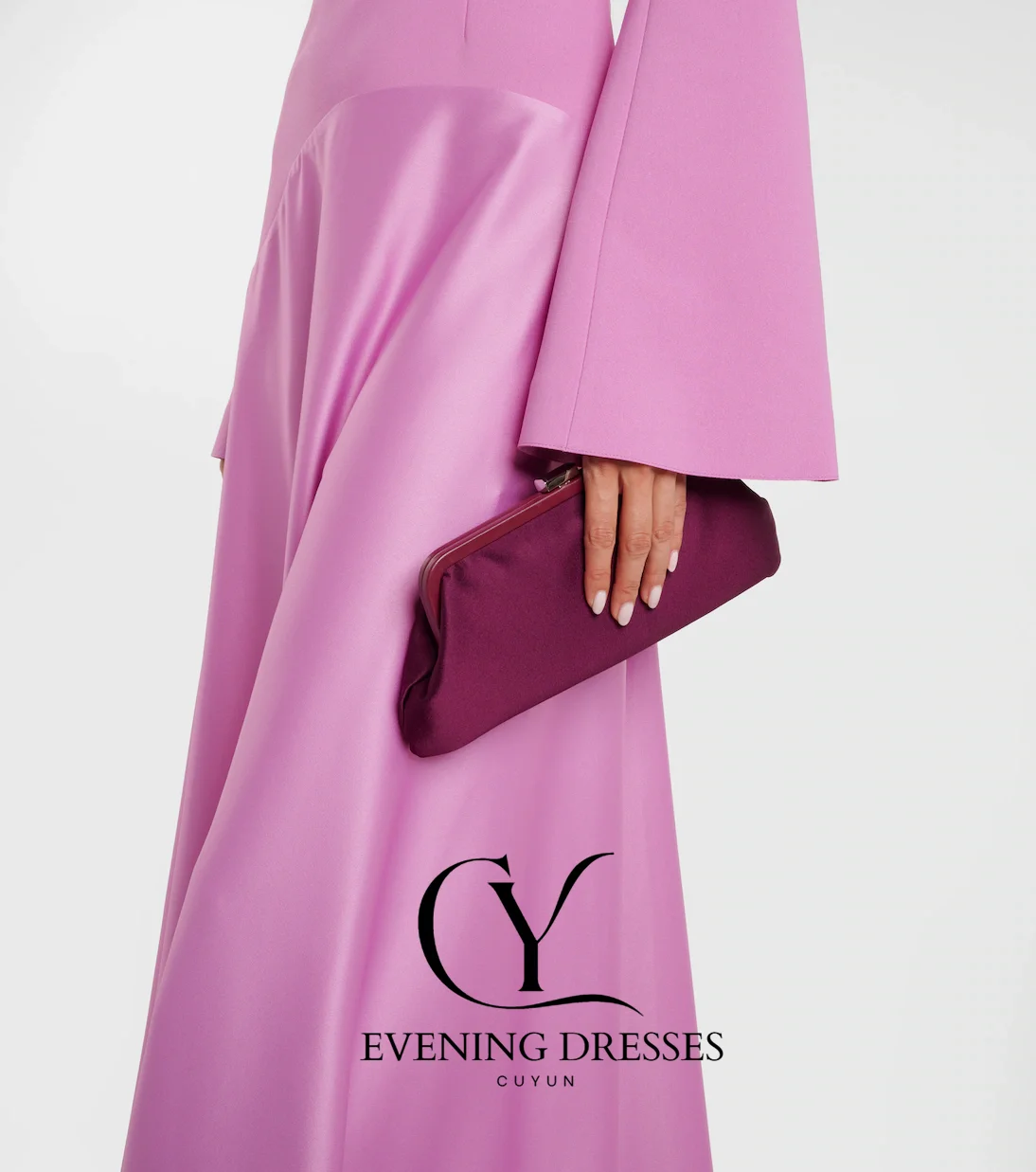 CUYUN O-Neck Long Sleeves Modest Evening Dresses A Line Women Long Prom Gown Customized Saudi Wedding Party Dress for Guest