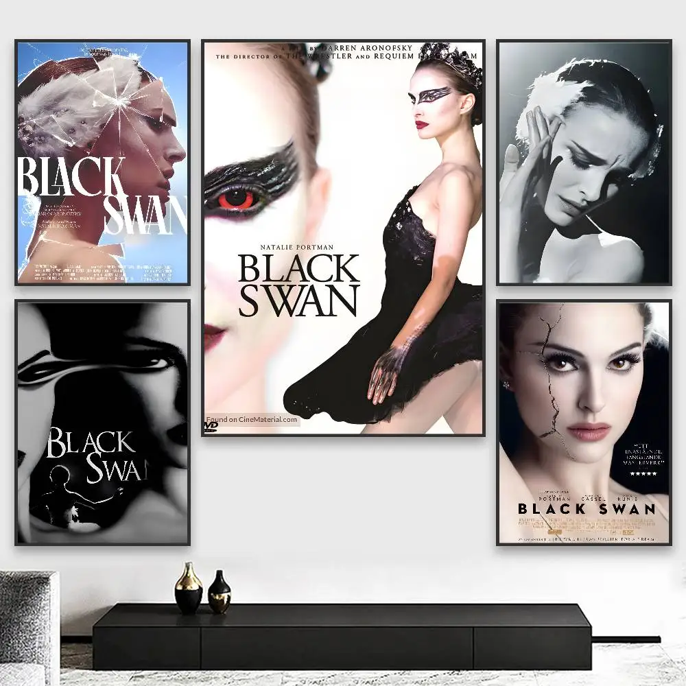 Movie B-Black Swan Poster HD Art Sticky Wall Waterproof Home Living Room Bedroom Aesthetic Decoration