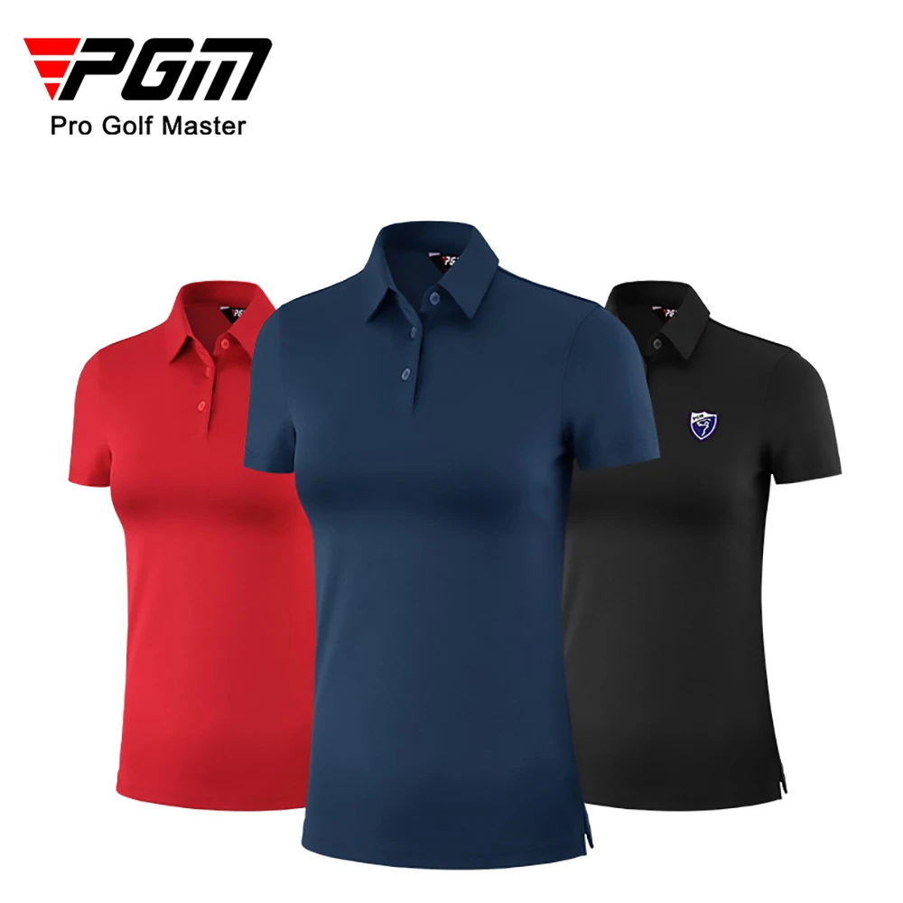 PGM Summer Golf Shirts Ladies Short-Sleeved T Shirt Sports Slim Clothes Women Quick-Dry Breathable Golf Tennis Clothing YF442