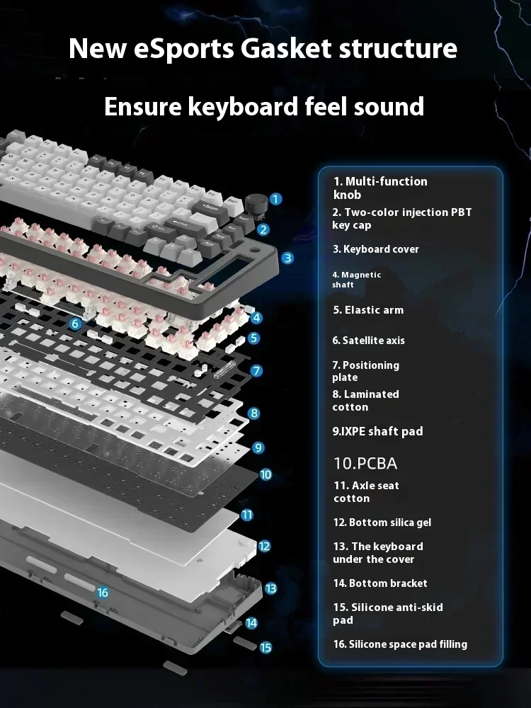 Imagem -05 - Teclado de Interruptor Magnético Con Cabo 82 Teclas Teclado de Intercambio en Caliente Teclado de Jugador de Alcance de Tecla Ajustable Teclado de Juego Personalizado Rt75