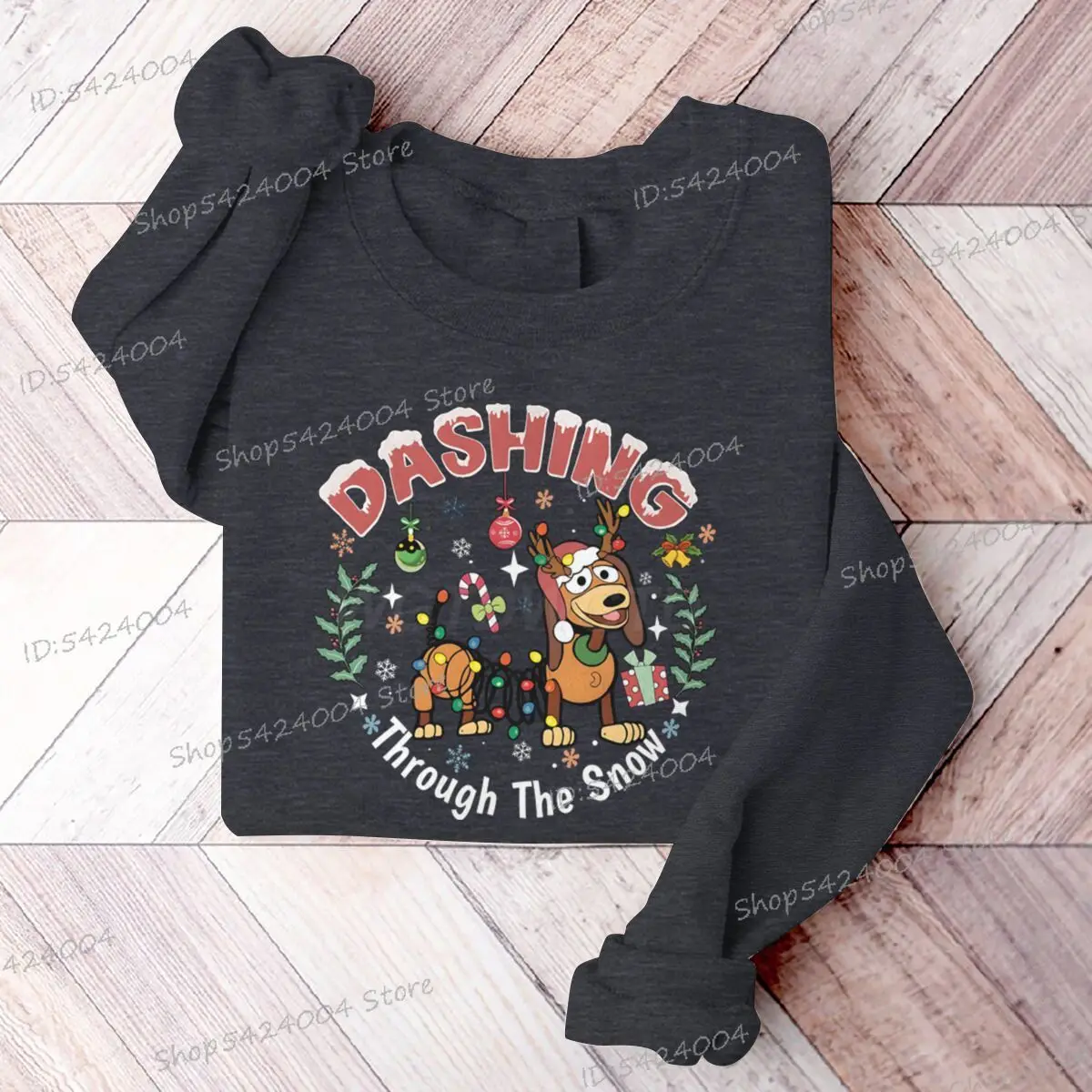 الكرتون الكلب يتطابق من خلال الثلج طباعة عيد الميلاد البلوز للنساء الرجال Y2K Crewneck سوداديراس عيد الميلاد البلوز الهدايا