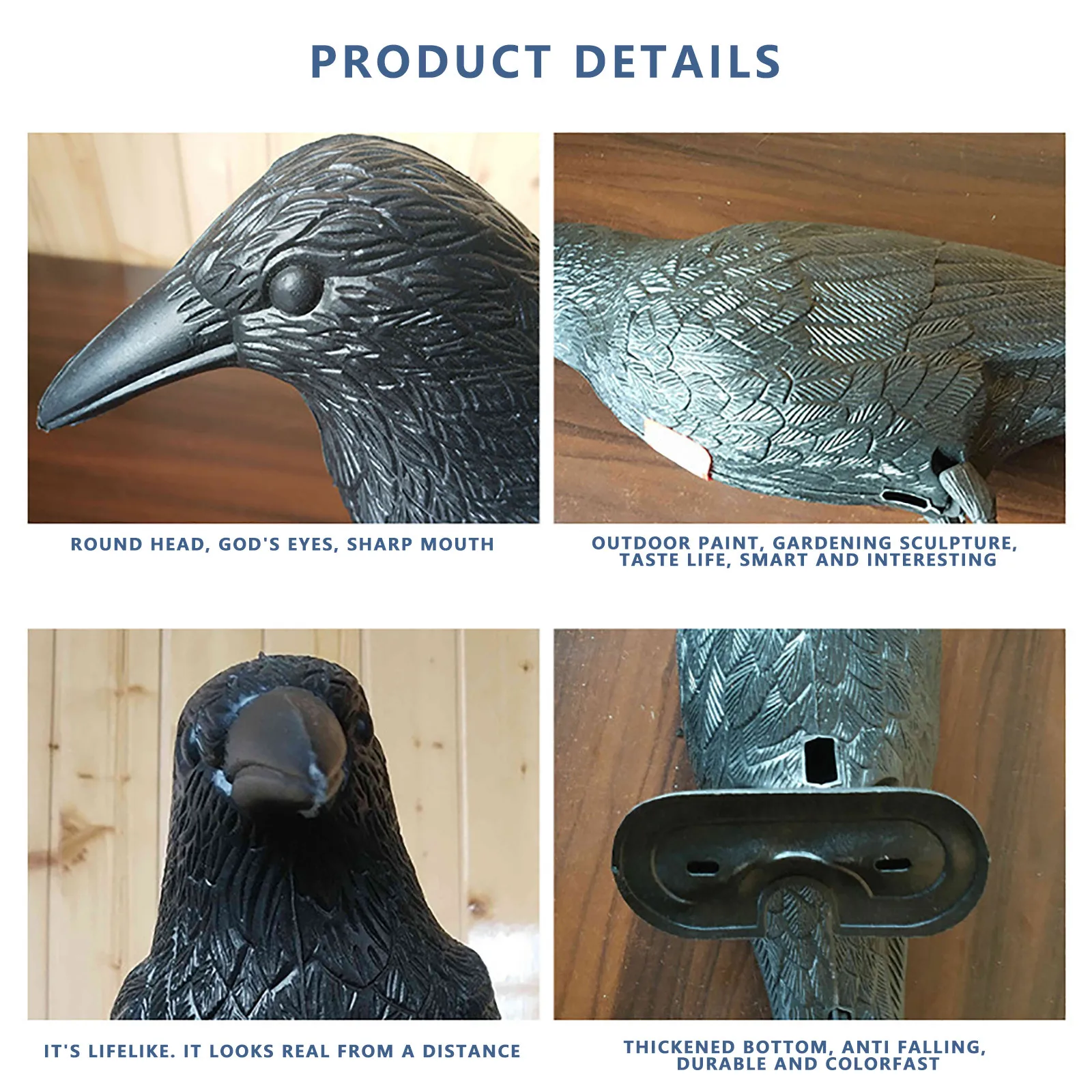 Decoracion Jardin Exterior Simulation Black Crow Raven Bird Repellent Pest Control Pigeon Repellent Garden Decoration Outdoor