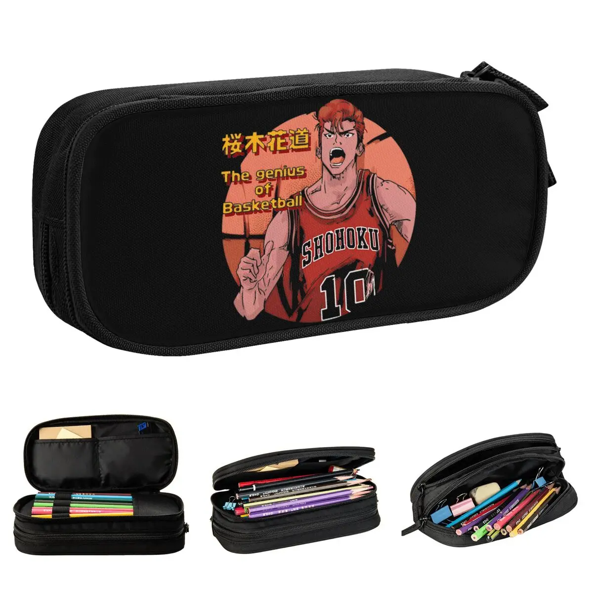 

Slam Dunk Retro Vintage Anime Pencil Cases Pencilcases Pen Holder Large Storage Bags Students School Zipper Stationery