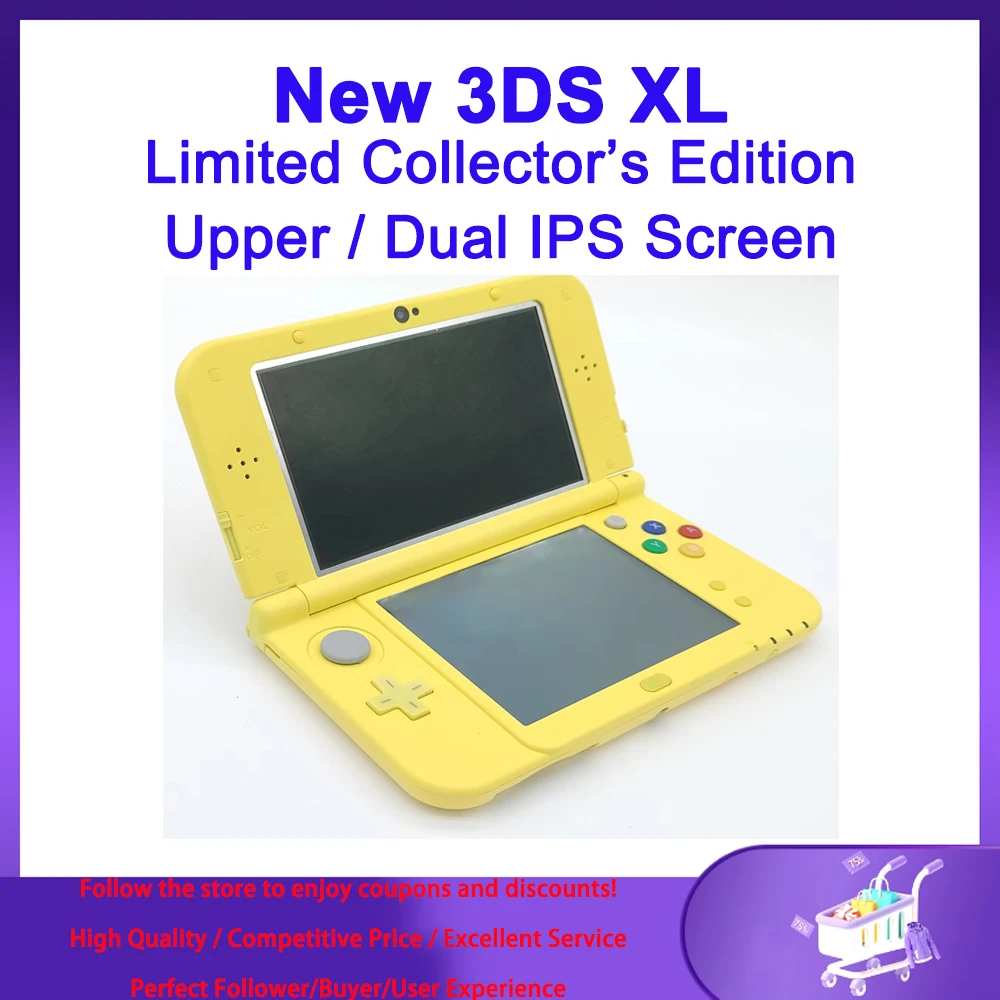 Refurbished New 3DS XL Limited Collector's Edition Dual IPS Screen / Upper IPS Screen Hacked New 3DS XL Game Console Region Free