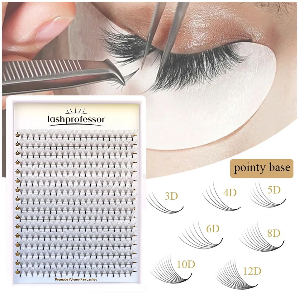 

Sharp Base Premade Fans Eyelashes 3D 4D 5D 6D 8D 10D 12D 14D 16D Pointy Thin Stem Promade Russian Volume Fans Lashes Extensions