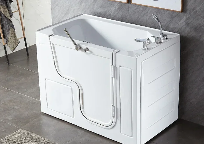 Walk-in side opening door accessible smart small household bathtub for the disabled