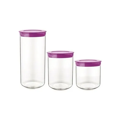 Sevil Saddler Home 3'lü Supplies Jar Set Purple