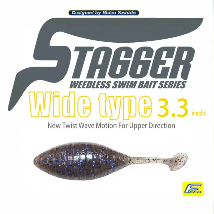 HIDEUP Misplaceed T-tail Flatfish STAGGER TAGGER نوع واسع حلزوني مجاني JIKA طعم ناعم #3