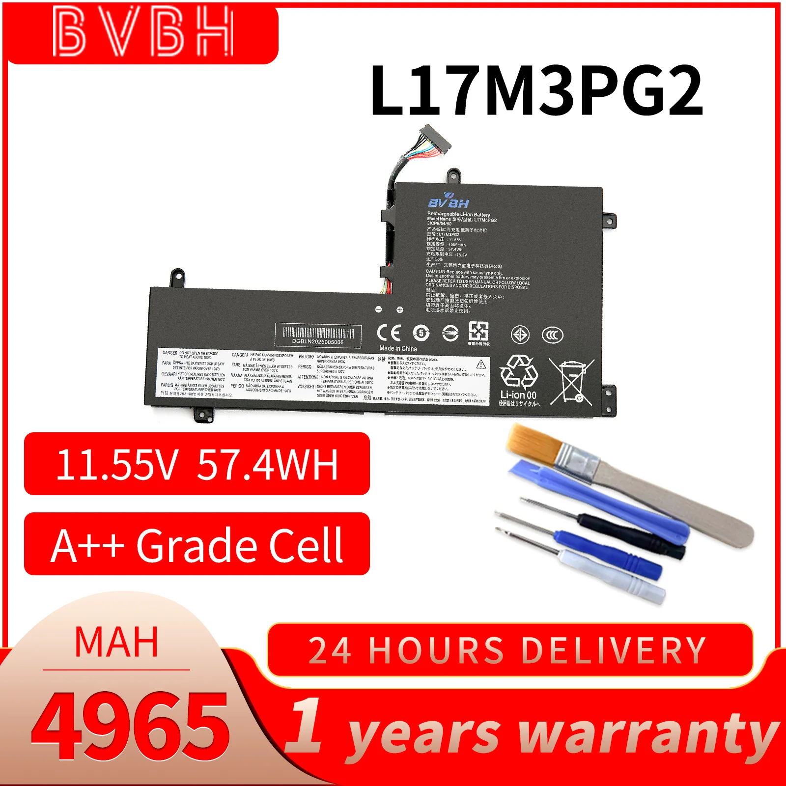 BVBH L17M3PG2 Replacement Laptop Battery for Lenovo Y530 Y540 Y7000 Y7000P Legion Y740-15ICH L17L3PG1 L17M3PG3 L17C3PG1 Notebook
