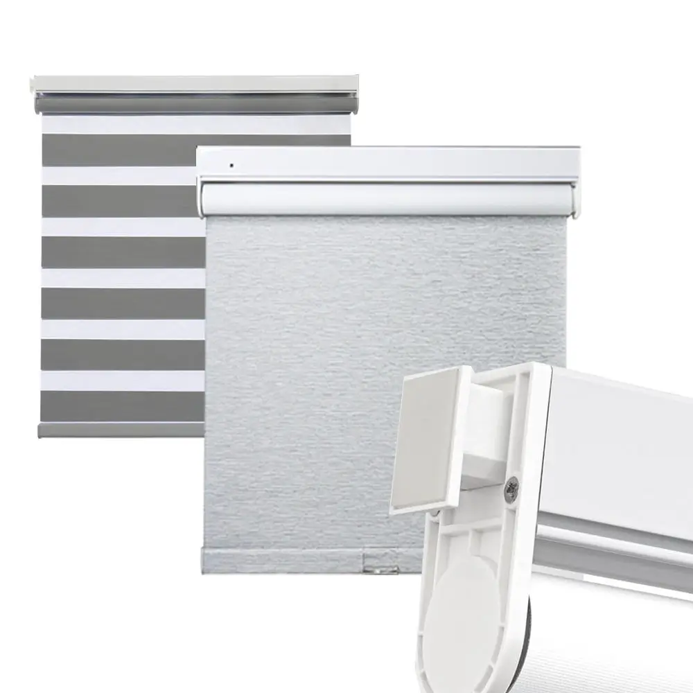 Customized Blinds Smart Connection Semi Blackout/Full Blackout Fabric Heat Insulation  Zebra Roller Blinds For living room