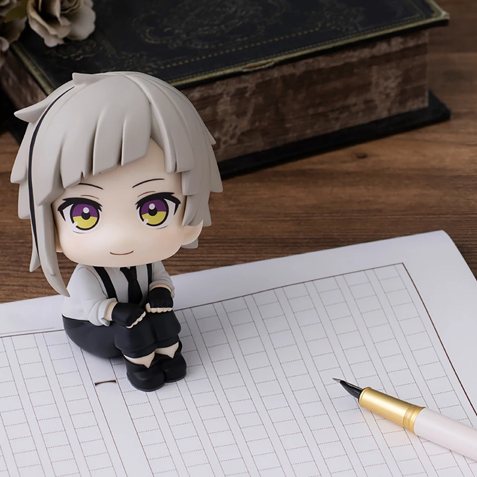 0cm Bungo Stray Dogs Look Up Anime Figure Nakajima Atsushi Dazai Osamu Q Version PVC Collectible Desk Decor Birthday Toy Gift - view 4