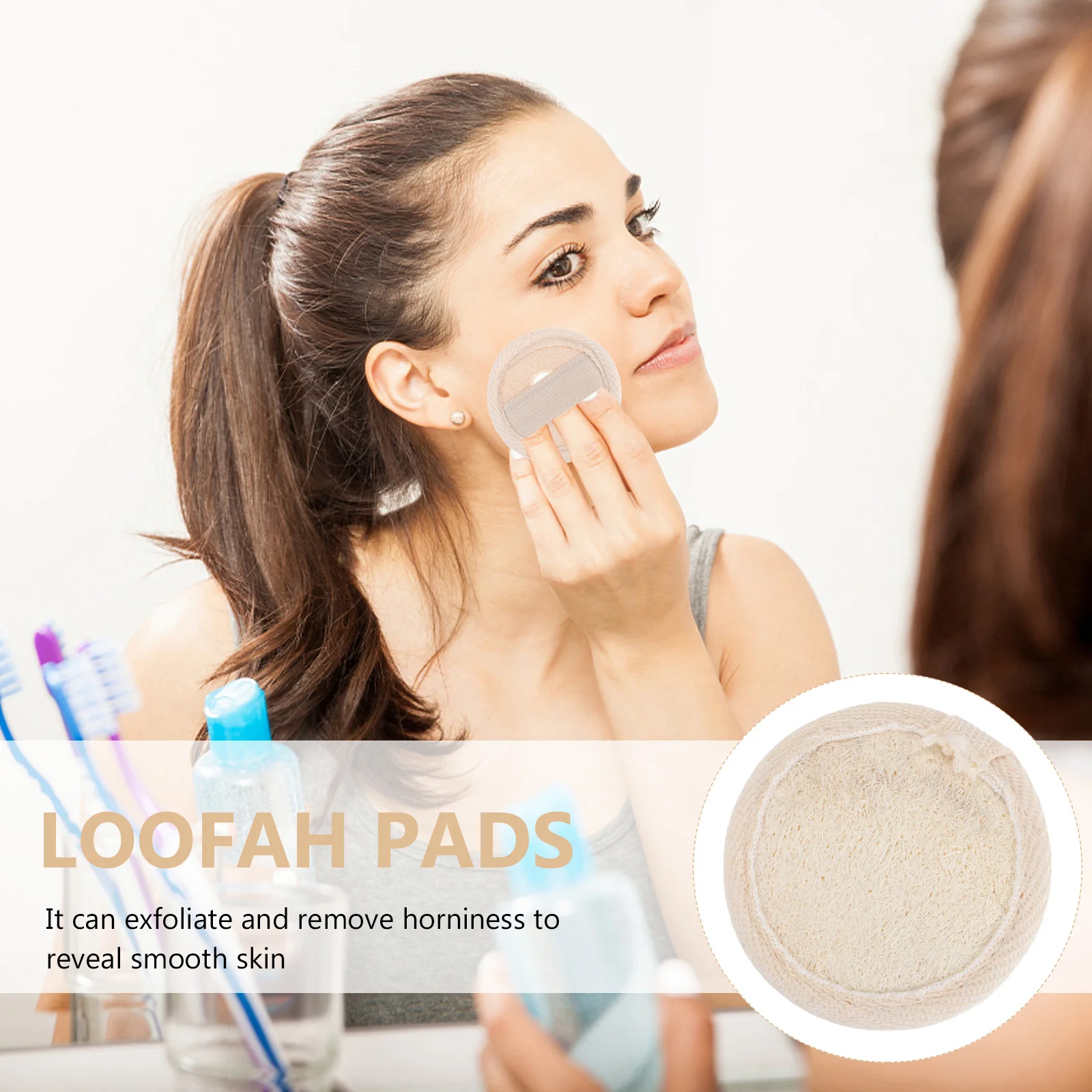 1 ensemble de tampons luffa démaquillants nettoyage de la peau douce exfoliant doux Durable sûr tampons de lavage du visage démaquillant bouffée