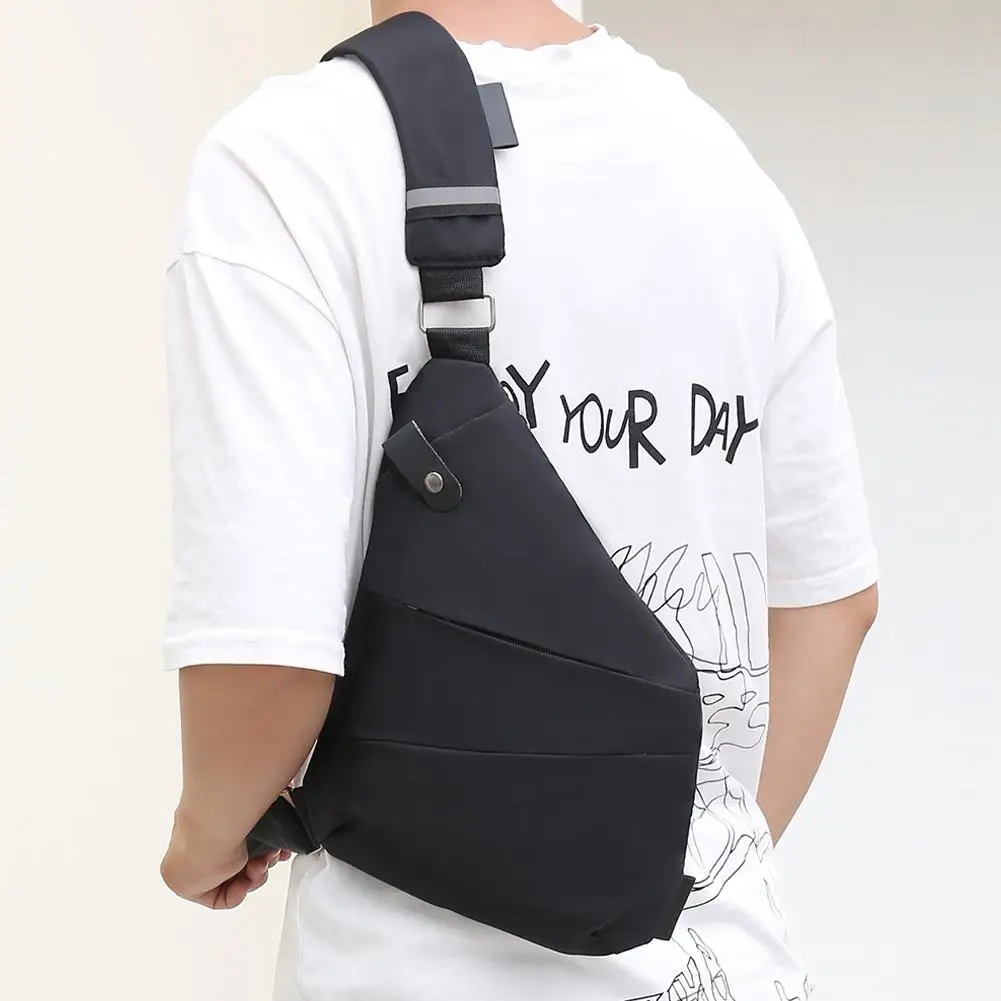 Men\'s Chest Bag Fashion Anti-theft Shoulder Bag Outdoor Leisure Crossbody Bag Nylon Waterproof Handbag Usb Bag Sling Pack