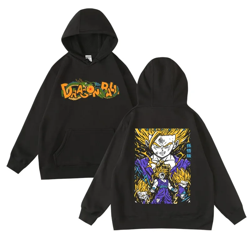 

Japanese Cartoon Two-dimensional Dragon Ball Saiyan Sun Gofan Peripheral Velvet Autumn and Winter Hoodie Sweater Men