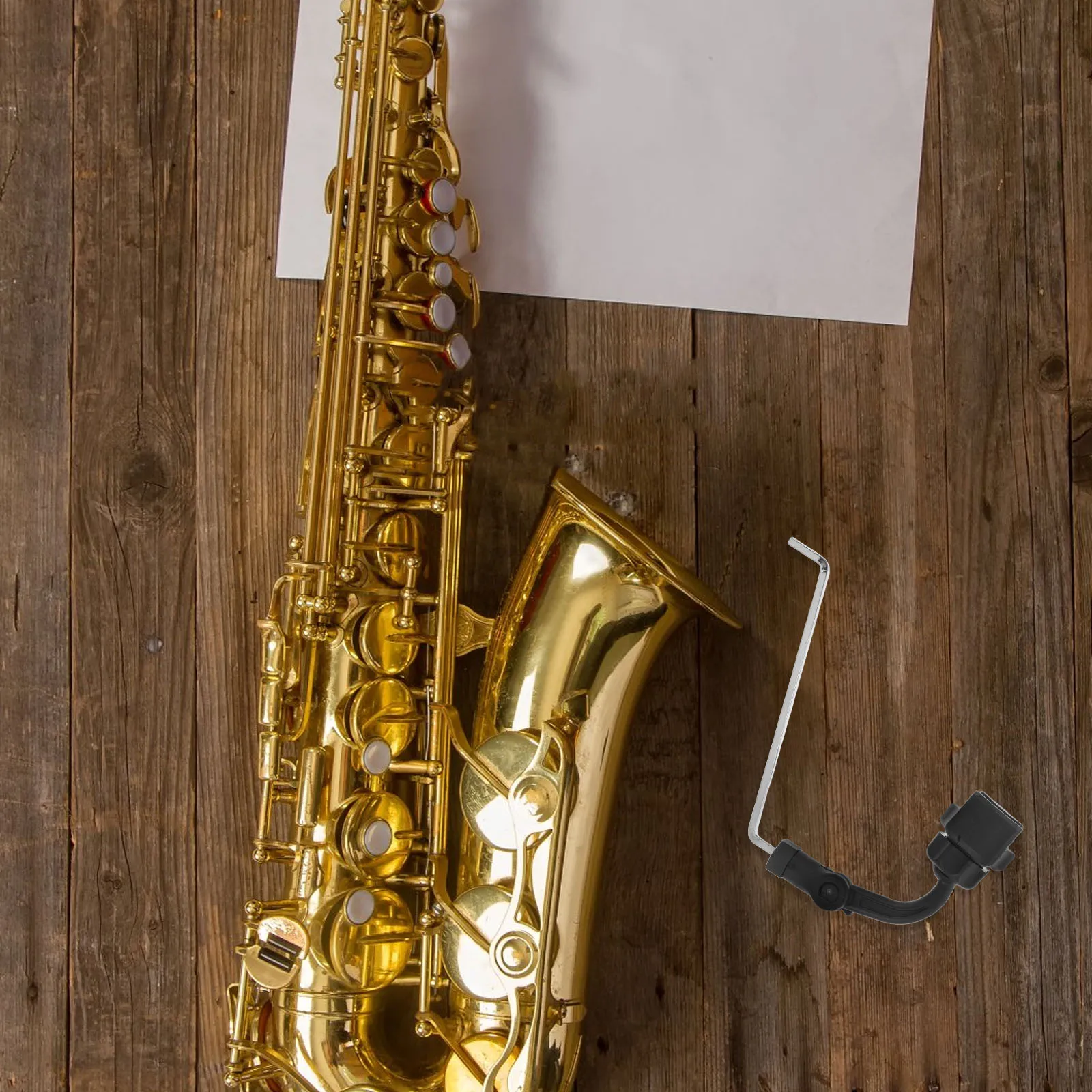 

Saxophone Cell Holder Music Clip Mount Drum Microphone Alto Lyre Black Clarinet Clamp