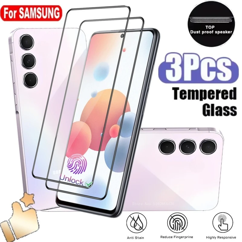 

3PCS Tempered Glass for Samsung Galaxy A10 A11 A12 A13 A14 A15 A16 A17 Screen Protectors for Galaxy A20 A21 A22 A23 A24 A25 A26