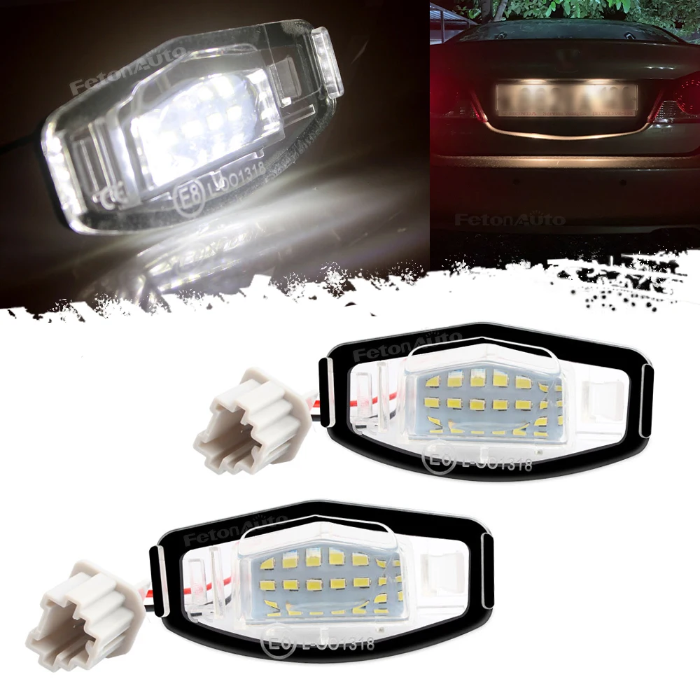 2Pc Licence Number Lamp Car LED License Plate Light For Honda Accord Odyssey Civic Sedan City Acura MDX TSX ILX RDX Canbus Error