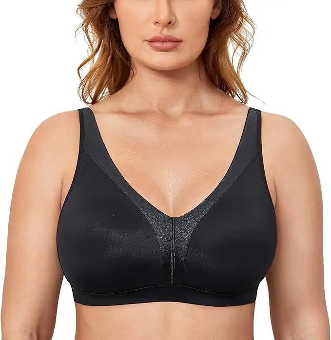 Daily Delimira Women Wireless Bras Underwear Plus Size Full Coverage Smooth Seamless Comfortable Unlined Bra