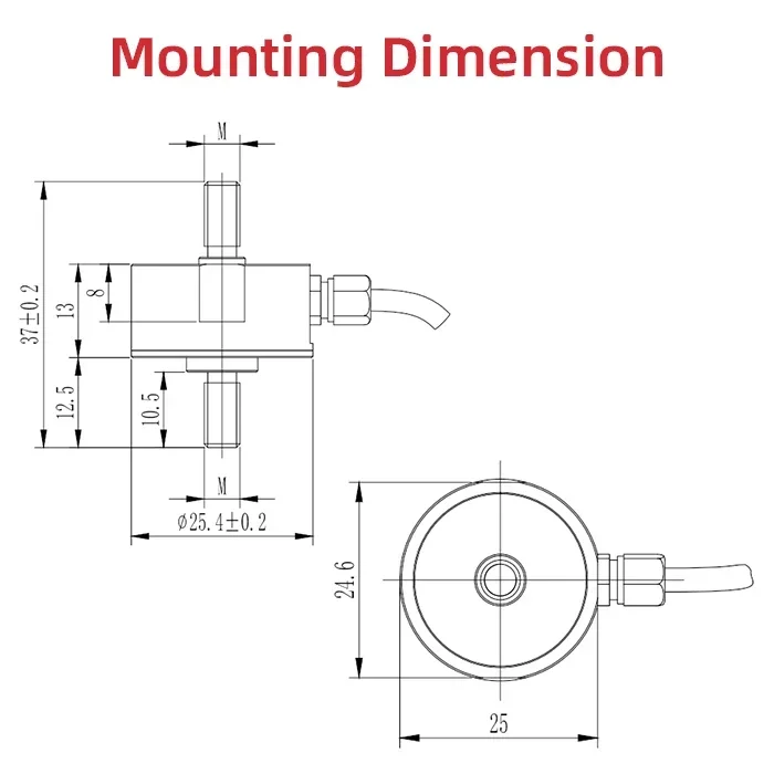2025 Excellent Products RIGHT Good Quality And Price Of T303 50kg load cell transducer screw type load cell compress and tension