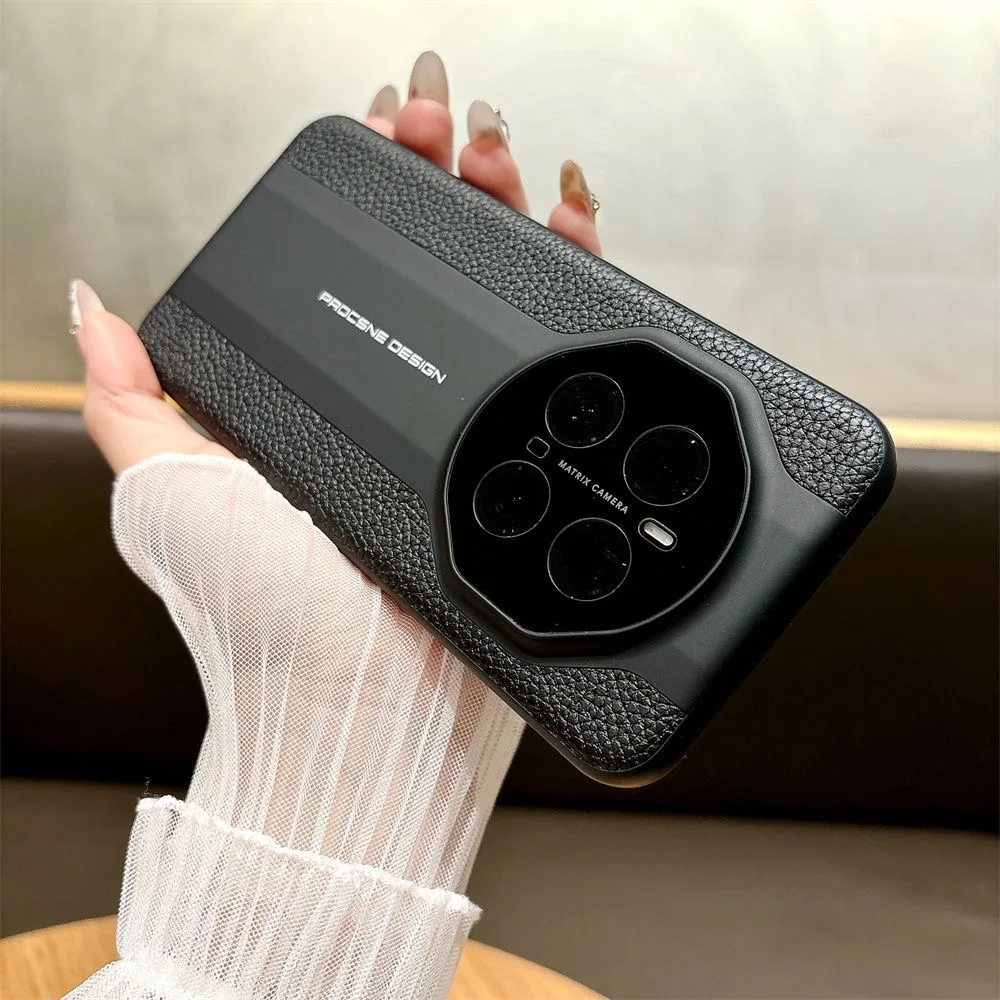 Honor Magic 7 6 5 Pro 5G 고급 가죽 Supercar 스타일 뒷면 커버 Honor Magic 7 Pro 단순 충격 방지 범퍼 Funda